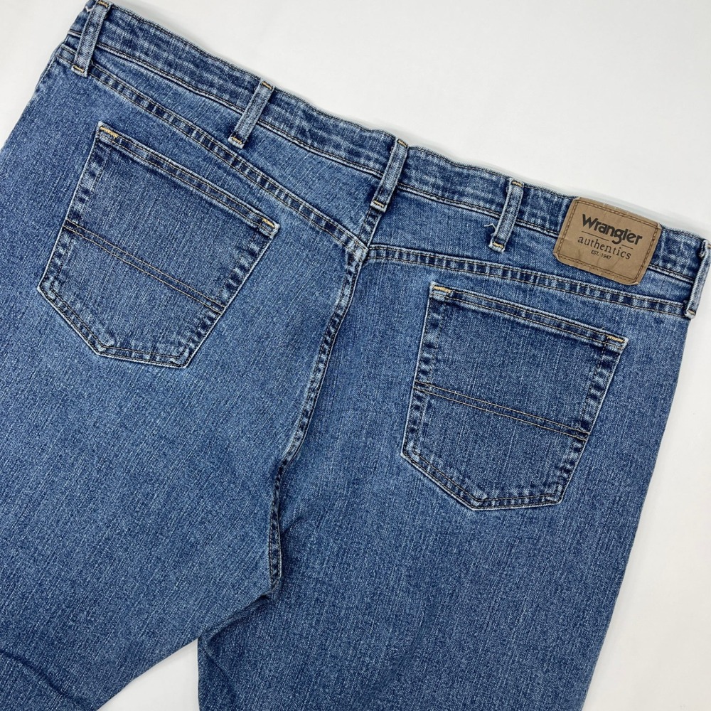 Wrangler Authentics Mens‎ Blue Straight Leg Jeans 42x29 Medium Wash Workwear